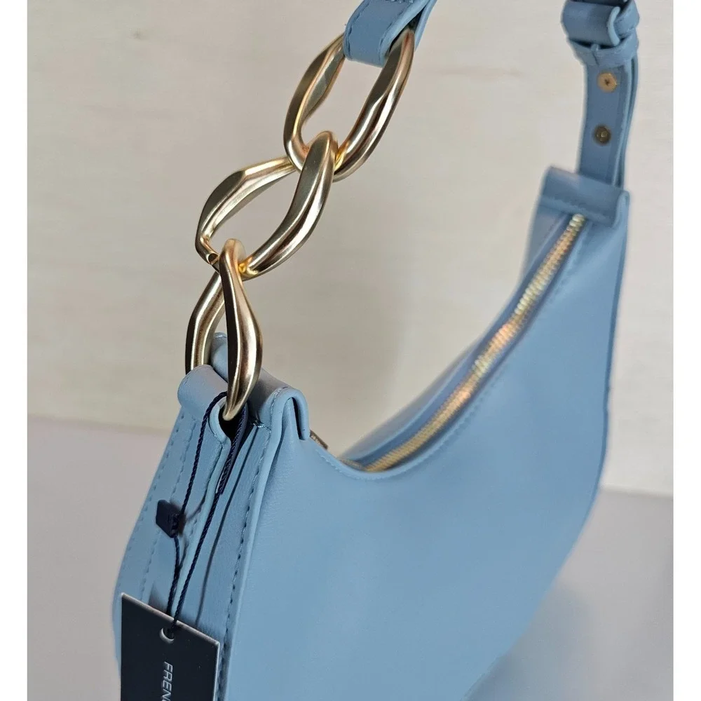French Connection Moritz Hobo Shoulder Bag Powder Blue NWT